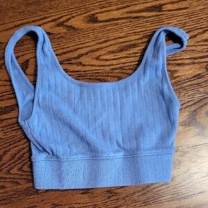 American Eagle Outfitters Light Blue Ribbed Tank Top